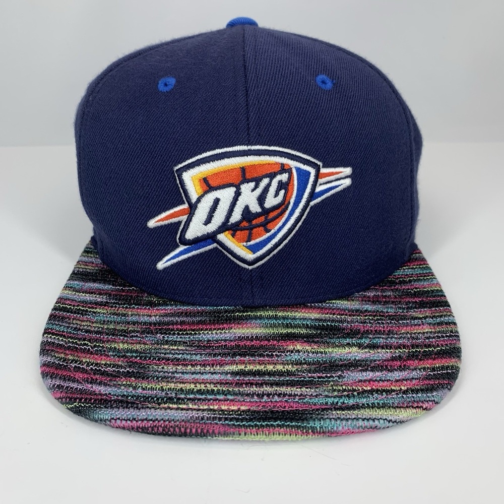 Oklahoma City OKC Thunder Hat Multicolor Mitchell Ness Snapback NBA Baseball Cap